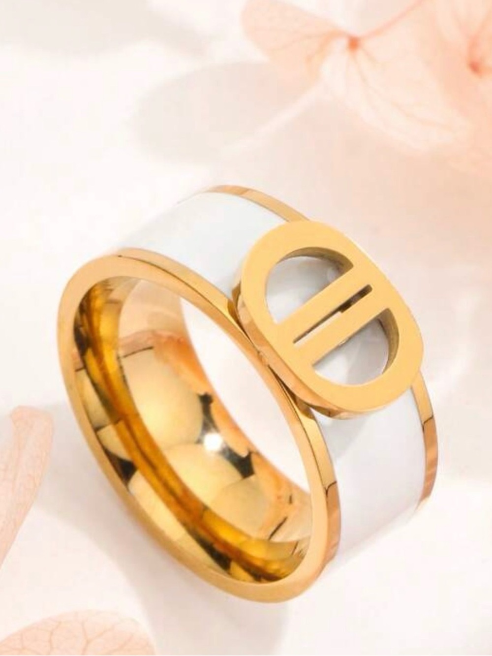 Gold-Tone Double D Shape Ring (Size 7) - Picture 4 of 5
